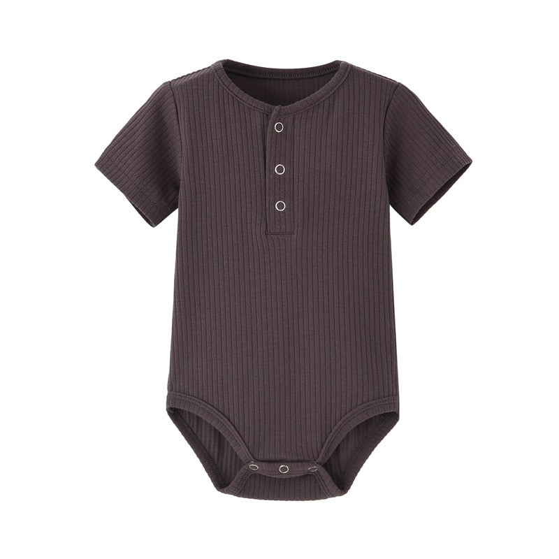 KnitOnesie- Short-Sleeve, Ribbed Romper